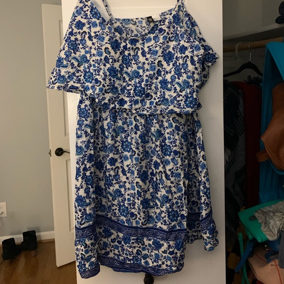 H&M Blue Floral Cotton Summer Dress - Picture 1 of 1